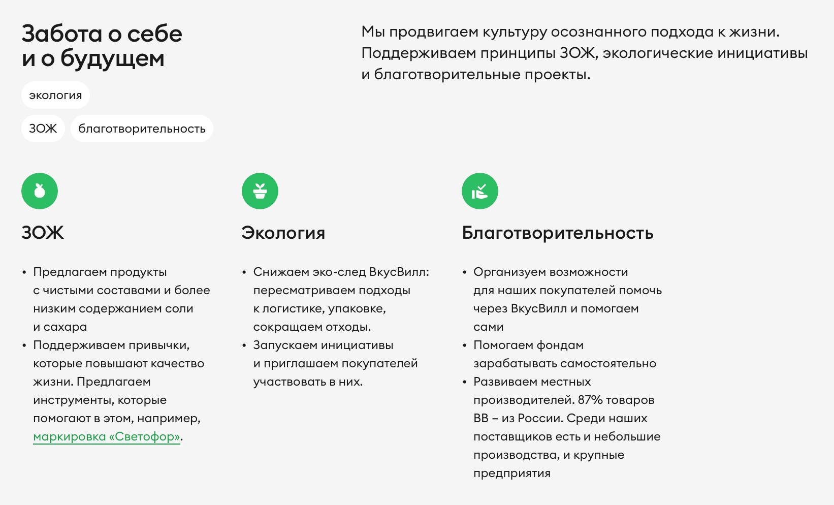 Пример ценностей в брендбуке