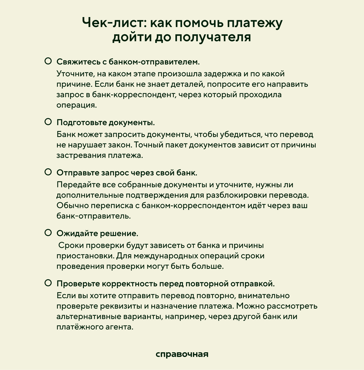 Как помочь платежу дойти до получателя: чек-лист