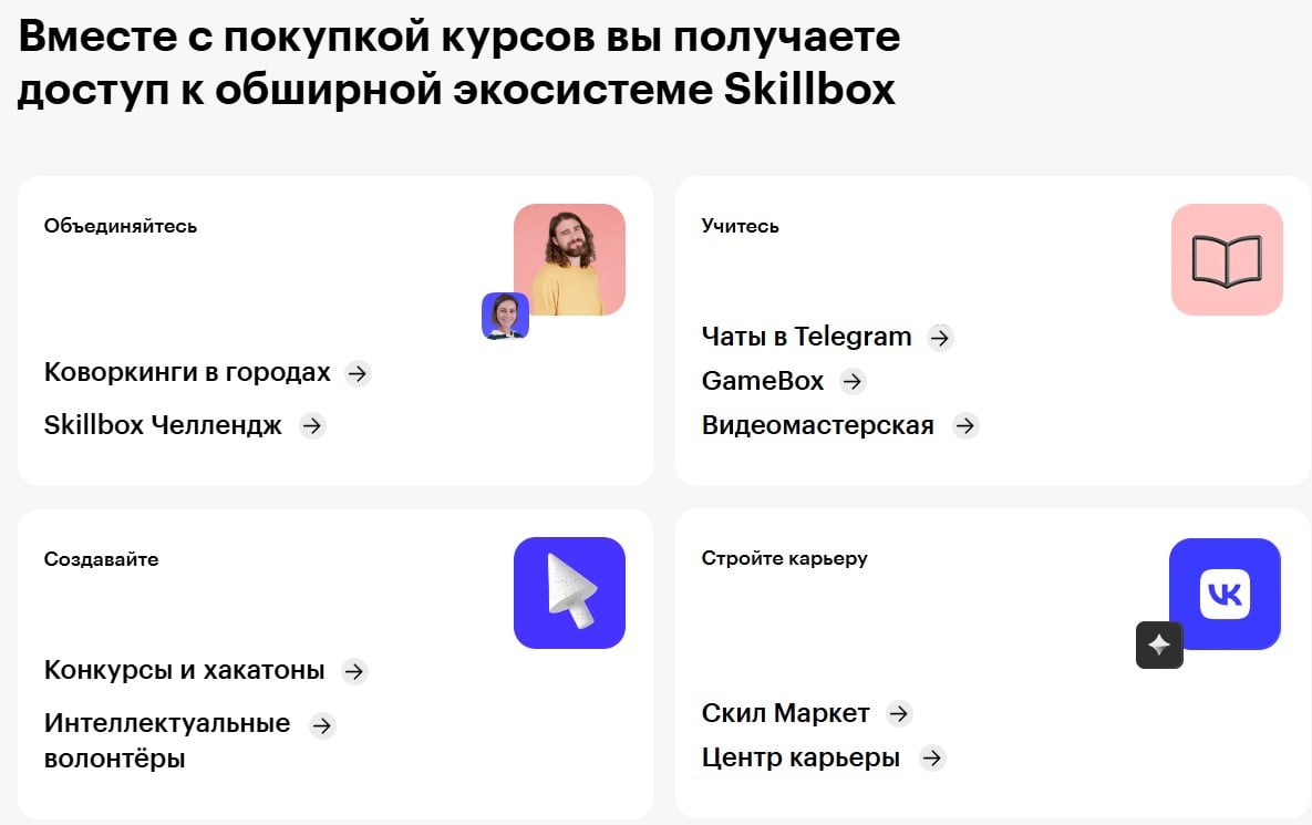 Доступ к закрытым материалам для студентов Skillbox