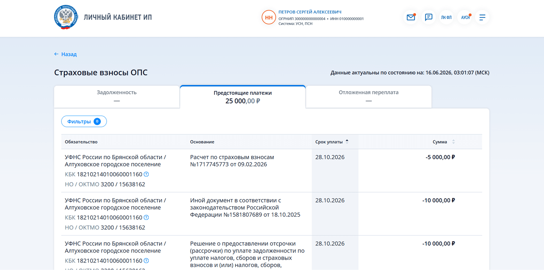 Расшифровка суммы страховых взносов в платежах