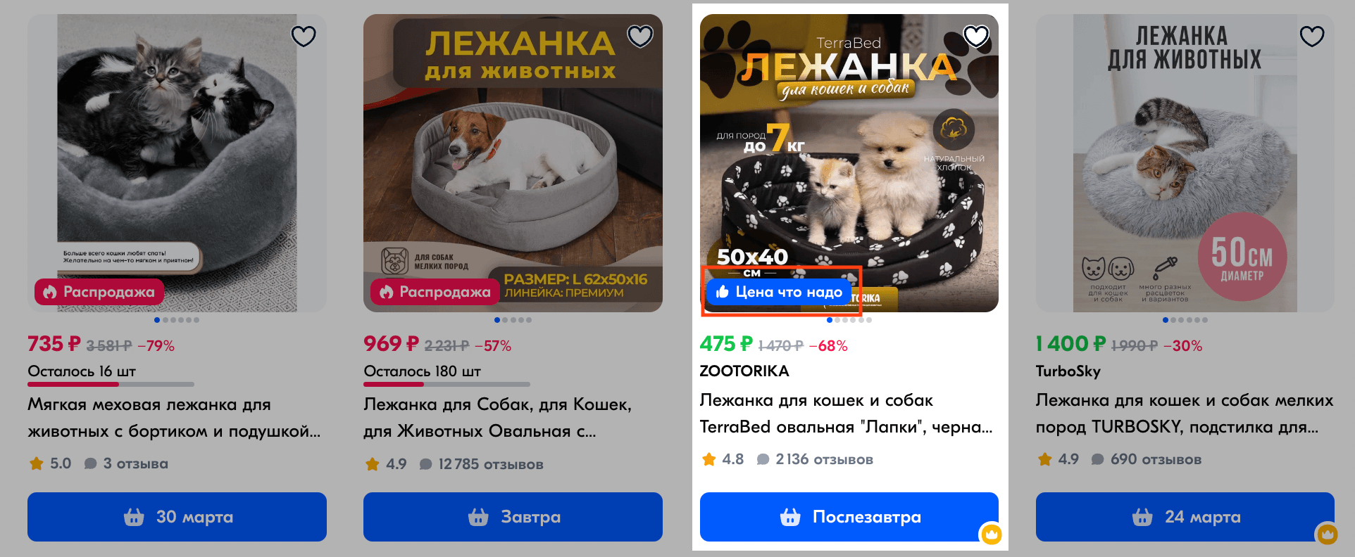 Карточка товара с выгодным индексом цены