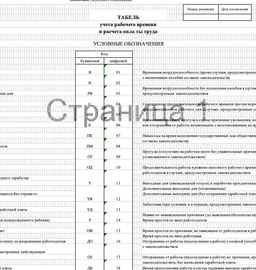 Табель учёта рабочего времени и расчёта зарплаты